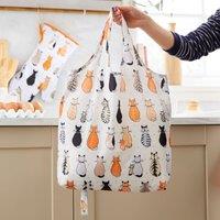 Ulster Weavers Cats In Waiting Easy Fold Packable Bag Orange