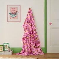 Fusion Summer Fruits Super Soft Fleece Texture 120cm x 150cm Throw Pink