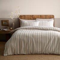Appletree Yarn Dyed Woven Thin Stripe Duvet Cover Bedding Set Natural