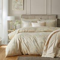 Soiree Lilly Floral Jacquard Duvet Cover Bedding Set Champagne