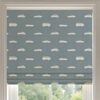 ANTE DECOR Vintage Cars Printed Cotton Made To Measure Roman Blind Denim