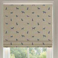 ANTE DECOR Woof Printed Cotton Made To Measure Roman Blind Linen Charcoal
