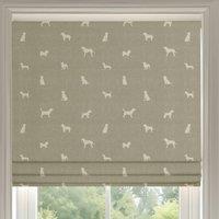 ANTE DECOR Woof Printed Cotton Made To Measure Roman Blind Beige Cream