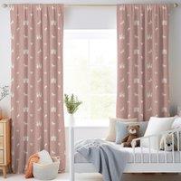 ANTE DECOR Castles And Unicorns Printed Cotton Made To Measure Curtains Pink