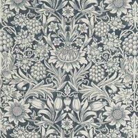 William Morris At Home Sunflower Fabric Indigo