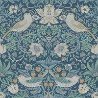 William Morris At Home Strawberry Thief Fabric Woad