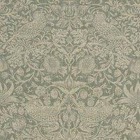 William Morris At Home Strawberry Thief Woven Fabric Sage
