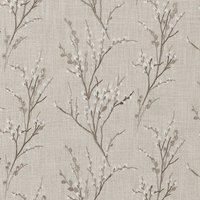Laura Ashley Pussy Willow Embroidered Fabric Steel