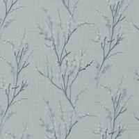 Laura Ashley Pussy Willow Embroidered Fabric Seaspray