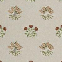 William Morris At Home Lily Flower Embroidered Fabric Madder