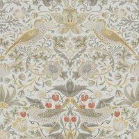 William Morris At Home Strawberry Thief Fabric Ochre