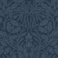 William Morris At Home Acorn Velvet Fabric Midnight