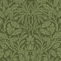 William Morris At Home Acorn Velvet Fabric Moss