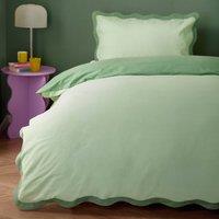 Wiggle Scallop Duvet Cover Bedding Set Green