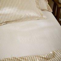 Hebden Cotton Narrow Stripe Bed Linen Fitted Sheet Honey Yellow