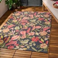 Furn Tropical Bloom Outdoor Rug 120cm x 170cm Black