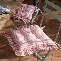 Wylder Millie Ruffle Set of 2 40cm x 40cm Outdoor Seat Pads Pink
