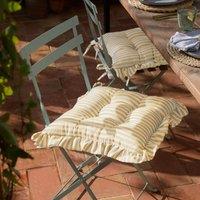 Wylder Millie Ruffle Set of 2 40cm x 40cm Outdoor Seat Pads Yellow