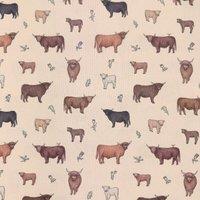 Emma Lawrence Meadow Moo Fabric Linen