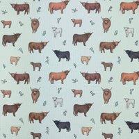Emma Lawrence Meadow Moo Fabric Egg Shell