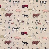 Emma Lawrence Farmyard Friends Fabric Linen