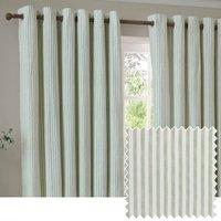 Yard Hebden Cotton Ready Made Eyelet Blackout Curtains Eucalyptus