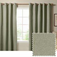 Furn Ultimate Textured Woven Ready Made Eyelet Blackout Curtains Sage