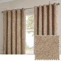 Paoletti Lustre Velvet Ready Made Eyelet Curtains Champagne