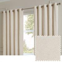 Paoletti Lustre Velvet Ready Made Eyelet Curtains Ivory