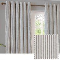 Yard Hebden Cotton Ready Made Eyelet Curtains Mole