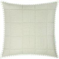 Yard Hebden Stripe Cotton 55cm x 55cm Filled Cushion Eucalyptus Bay Green