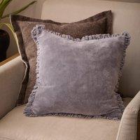 Yard Bertie Cotton Velvet 45cm x 45cm Filled Cushion Mauve