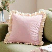 Wylder Effie Cotton Ruffle 45cm x 45cm Filled Cushion Petal Vintage Cream