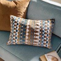Furn Metro Abstract Velvet Jacquard 40cm x 60cm Filled Boudoir Ginger
