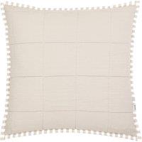 Yard Hebden Stripe Cotton 55cm x 55cm Filled Cushion Natural Stone