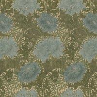 William Morris Chrysanthemum Fabric Blue