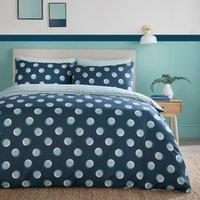 Fusion Polka Spot Duvet Cover Bedding Set Blue