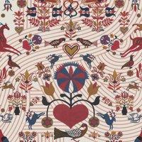Carrie Neely Folk Fabric Ruby