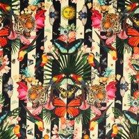 Carrie Neely Paradise Lost Velvet Stripe Fabric Zebra