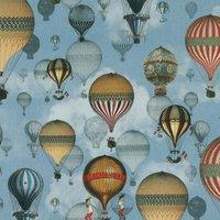 Carrie Neely Hot Air Balloon Fabric Sky Blue