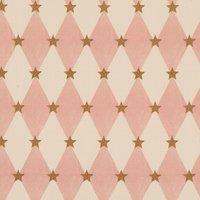 Carrie Neely Star And Harlequin Fabric Blush Pink