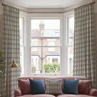 Carrie Neely Star And Harlequin Made To Measure Curtains Sky Blue