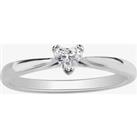 9ct White Gold 0.20ct Diamond Heart Shaped Solitaire Ring 1968WG/20-9 L