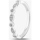 9ct White Gold 0.07ct Diamond Fancy Half Eternity Ring THR12012-07 J