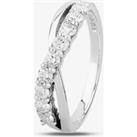 9ct White Gold 0.50ct Diamond Crossover Half Eternity Ring 9052/9W/DQ1050 N