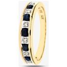 9ct Yellow Gold Blue Sapphire Half Eternity Ring PR03027Y SA M