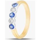 18ct Yellow Gold Brilliant Cut Sapphire & Diamond Five Stone Ring 23690G5 N