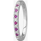 9ct White Gold Claw-set Ruby and Diamond Half Eternity Ring OJR0300-R N