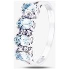 9ct White Gold Aquamarine & Diamond Half Eternity Ring R07494W AQ/O