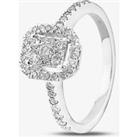 9ct White Gold 0.49ct Diamond Baguette Halo Cluster Ring THR15209-50 L